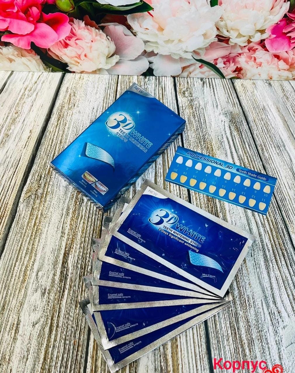фото ПОЛОСКИ ДЛЯ ОТБЕЛИВАНИЯ ЗУБОВ 3D WHITE Teeth Whitening Strips 7 шт 834456 интернет магазин Stok-m.ru
